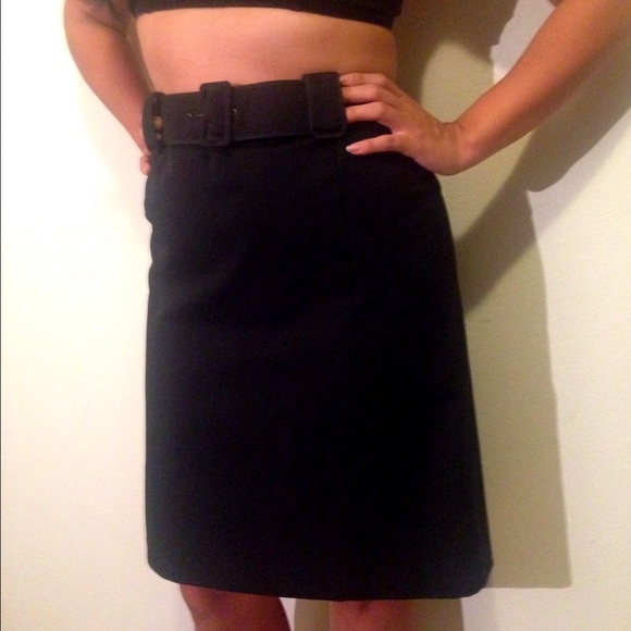 Prada Black Belted Pencil Skirt, EUR 42 / US 12/14 - Picture 4 of 6